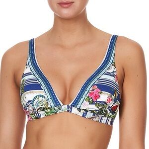 Camilla Solis Heart Strappy Fixed High Tri Bra Bikini Top